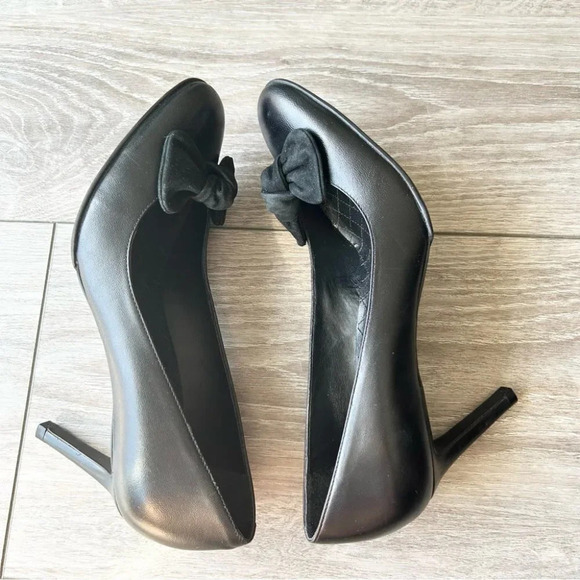 Lauren Ralph Lauren Georgie Black Bow Tie Pumps - Picture 8 of 12